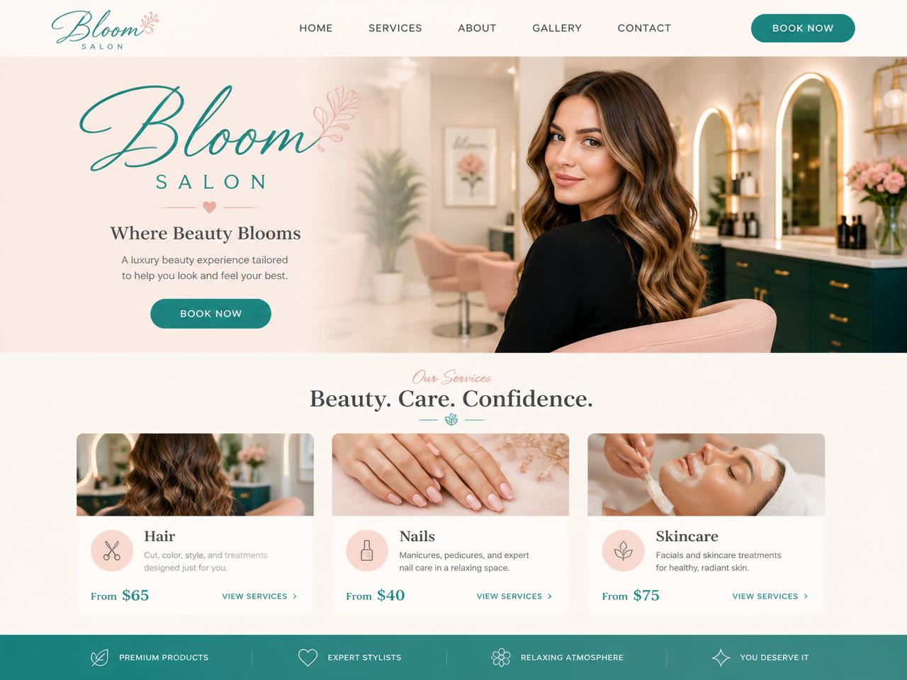 Bloom Salon website preview