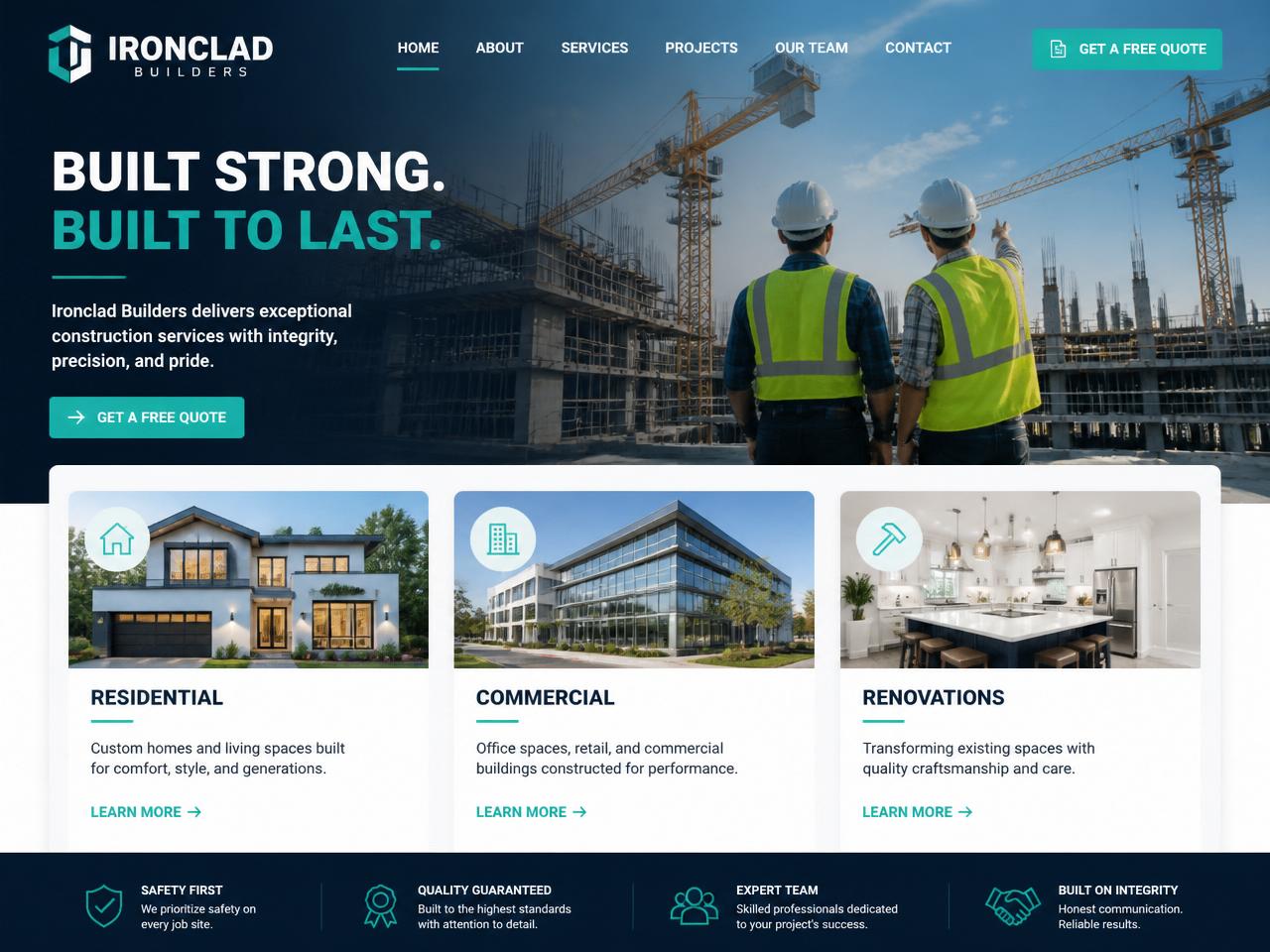 Ironclad Builders — website preview
