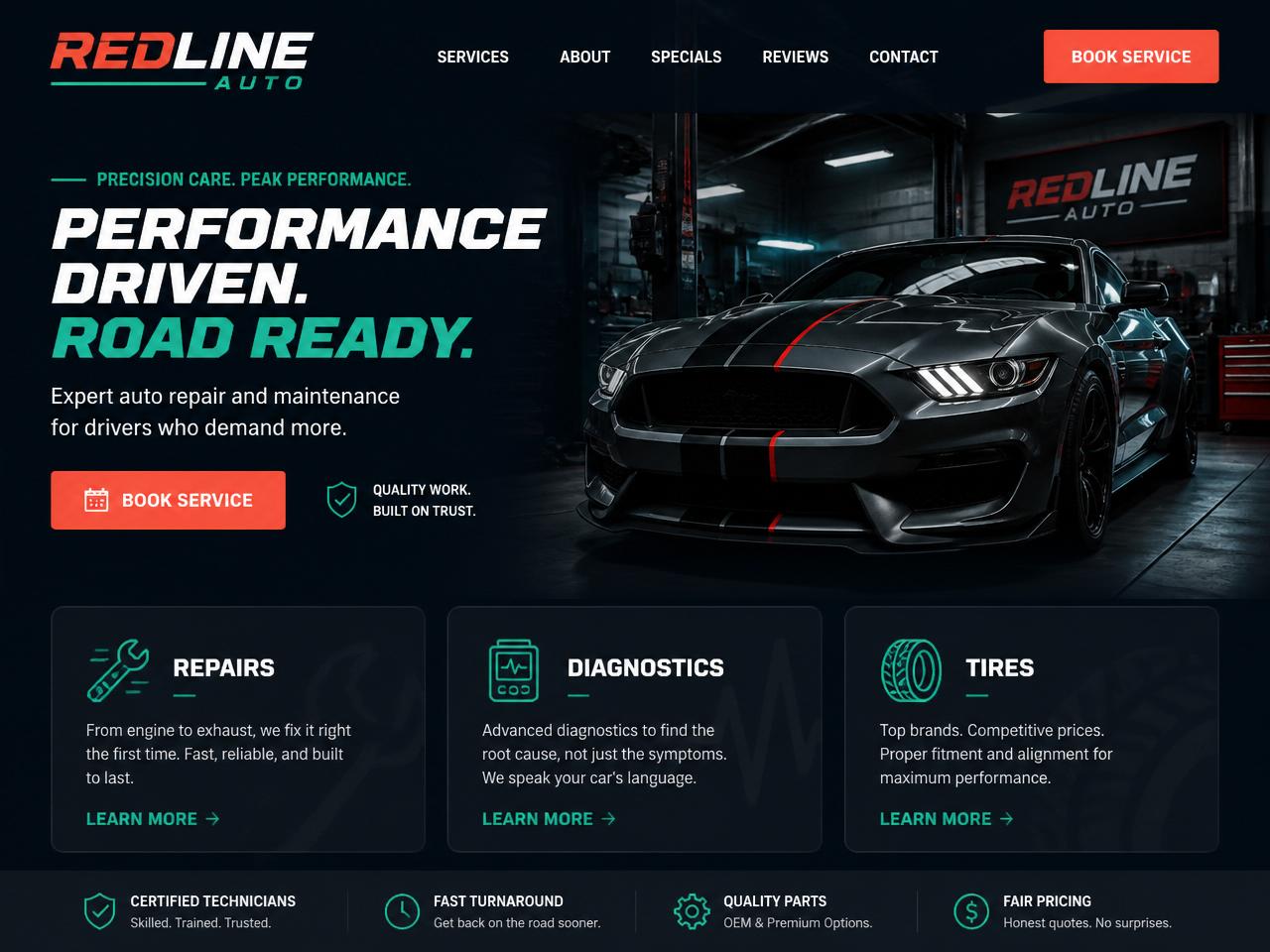 Redline Auto website preview