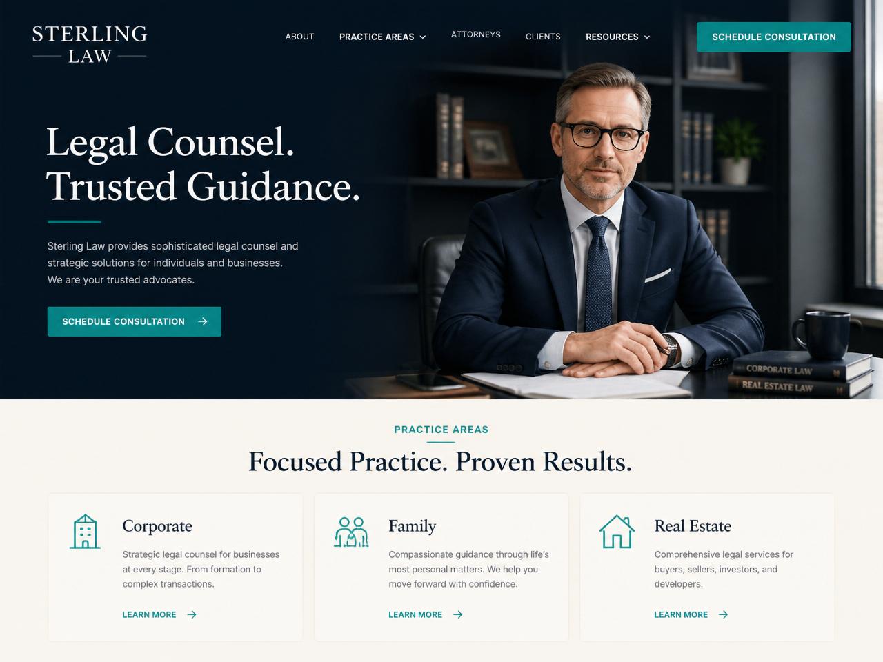 Sterling Law website preview